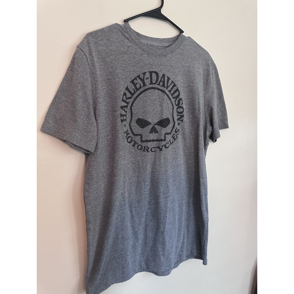 Harley Davidson Men's Willie‎ G Skull Graphic T-Shirt Gray MEDIUM 50/50 Cotton - Picture 2 of 14